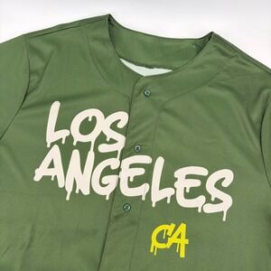 Hybrid Boyz N The Hood Baseball Jersey XL Olive Green Los Angeles CA Graphic Tee